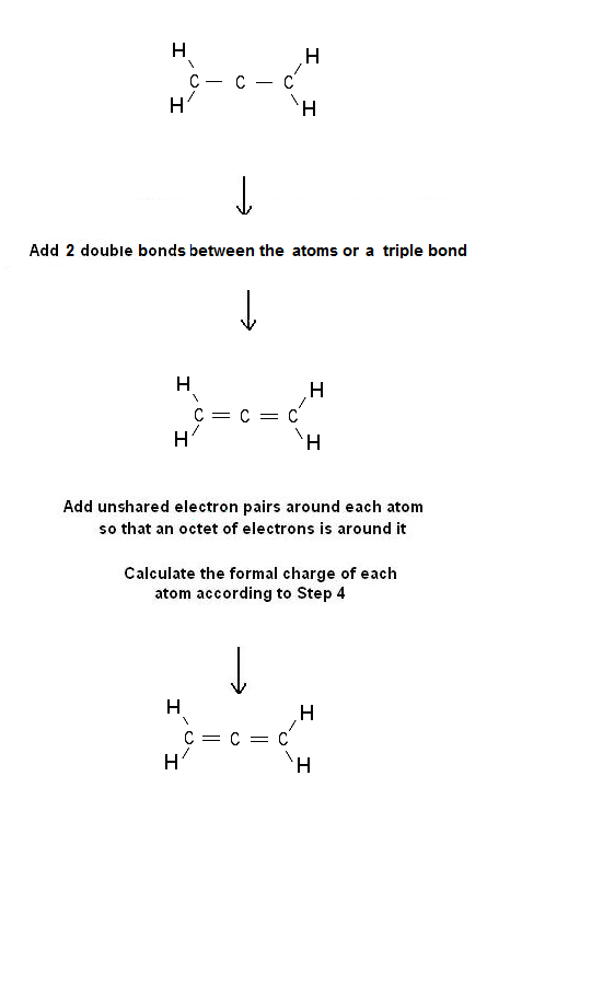 Lewis structures for C3H4