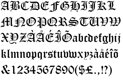Tattoo Letters,Old English