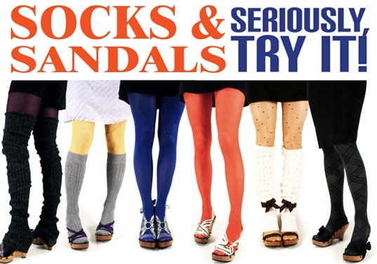 socks with sandals are now