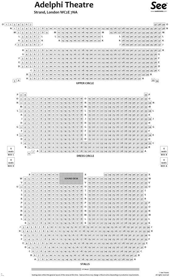 Seating plan for The Adelphi
