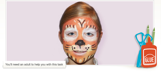 Tiger face-painting. Make & Do